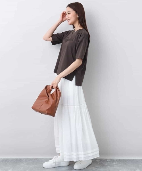 MK MICHEL  / エムケーミッシェルクラン リラックスシルエット ロゴTシャツ/接触冷感/洗える MK MICHEL KLEIN tシャツ リラックスシルエット ロゴTシャツ