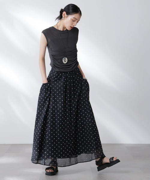スカート made in india コットンフロッキーフラワースカートの画像