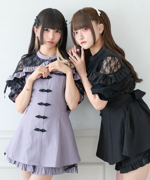 Palelfy ボレロ風チャイナコンビネゾン ボレロ風チャイナコンビネゾン ワンピース