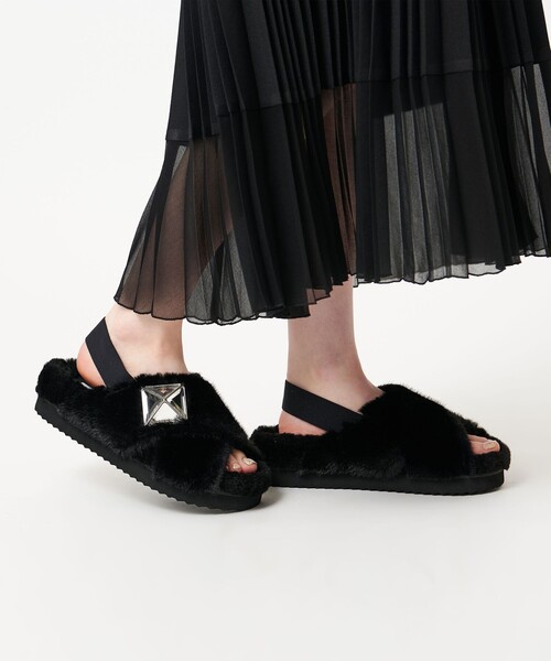 【極美品】UNITED ARROWS サンダル ビジュー付き ミュール 37 UNITED ARROWS サンダル ビジュー ミュール レディース