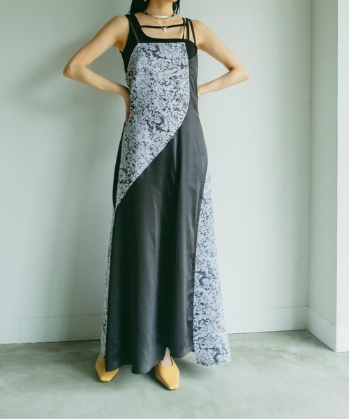 sahara MARTEバイカラージャガードキャミソールワンピース sahara