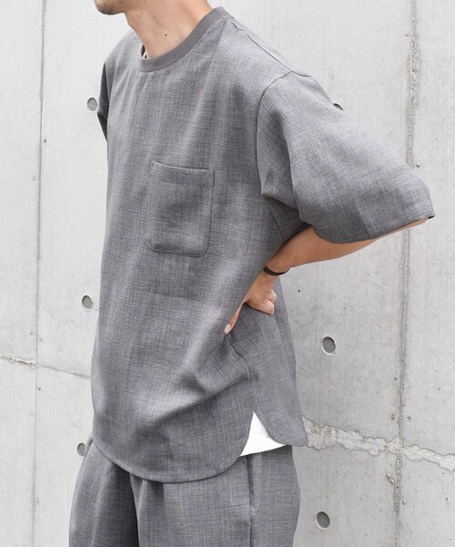 「SHIPS any」 半袖Tシャツ MEDIUM ブルー メンズ