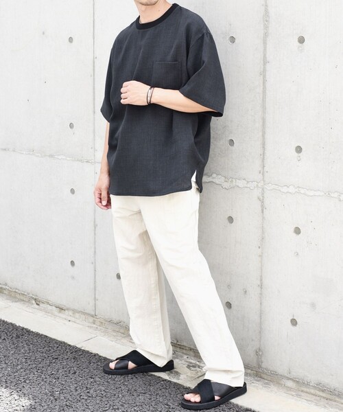 「SHIPS any」 半袖Tシャツ MEDIUM ブルー メンズ