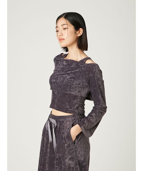 FRAY I.D（フレイ・アイディー） tシャツ クラッシュベロアレイヤード