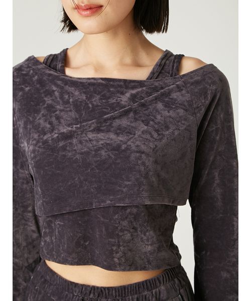 FRAY I.D（フレイ・アイディー） tシャツ クラッシュベロアレイヤード