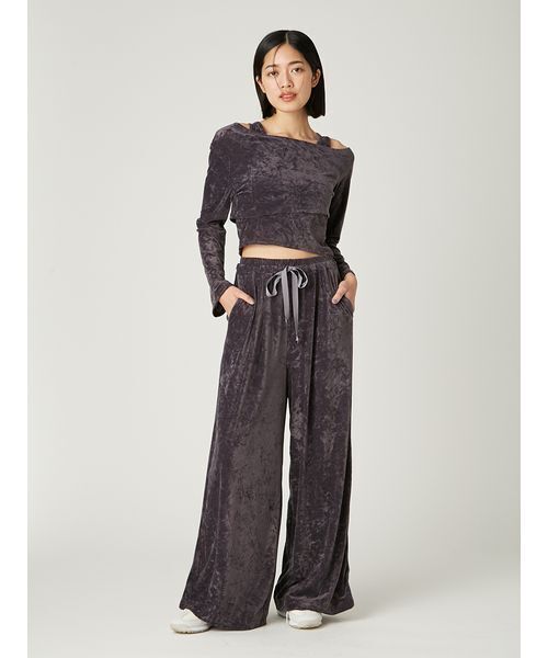 FRAY I.D（フレイ・アイディー） tシャツ クラッシュベロアレイヤード