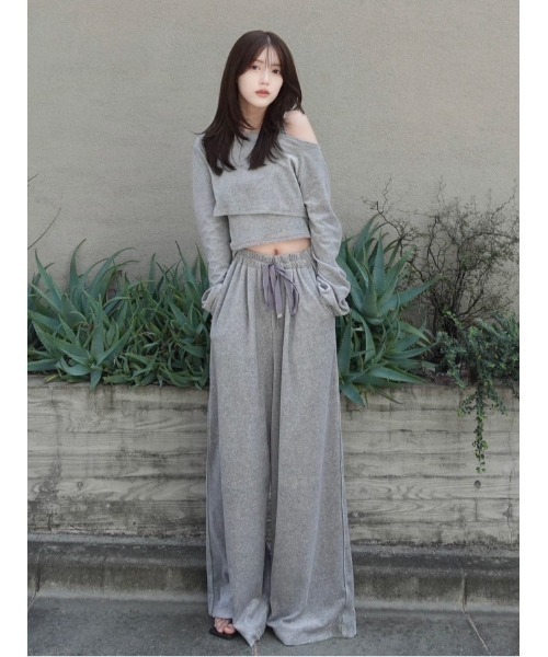 FRAY I.D（フレイ・アイディー） tシャツ クラッシュベロアレイヤード