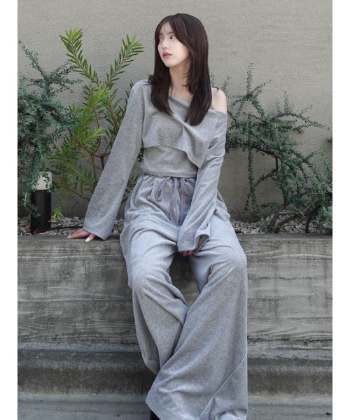 FRAY I.D（フレイ・アイディー） tシャツ クラッシュベロアレイヤード