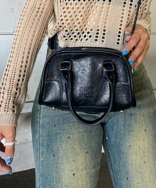 rire ボストンバッグ エンボスロゴミニボストンバッグ レディース