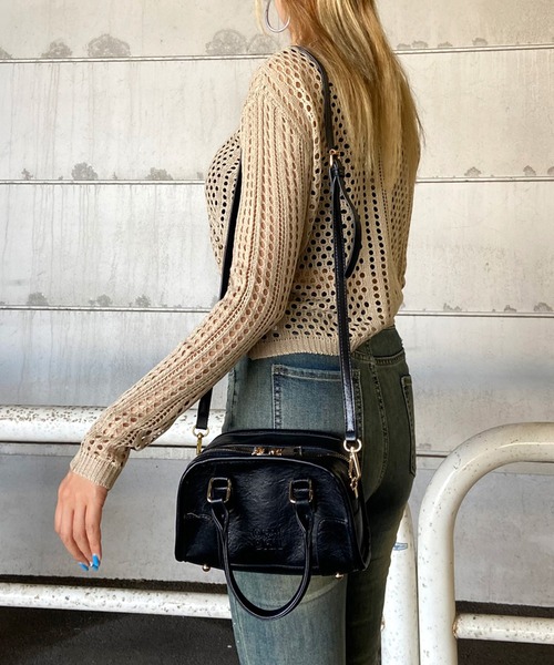 rire ボストンバッグ エンボスロゴミニボストンバッグ レディース