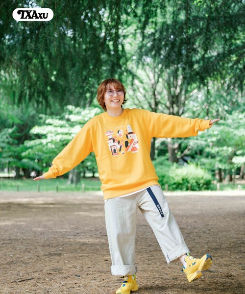 TXA トレーナー スウェット obak スウェットシャツ ゴールデンイエロー