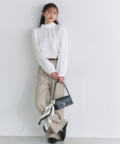美品♡︎FRAMeWORK ローンリボンギャザーブラウス FRAMeWORK ローンリボンギャザーブラウス 【公式通販】