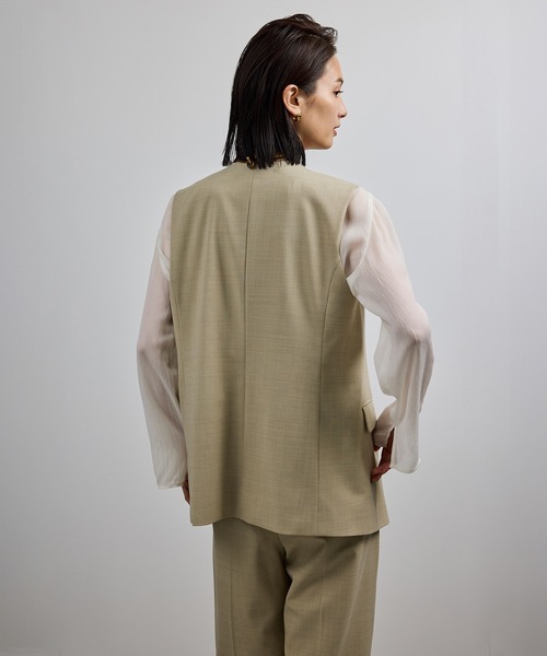 ROPE'（ロペ） ベスト ジレ 「洗える」ウール混ツイル ジレベスト