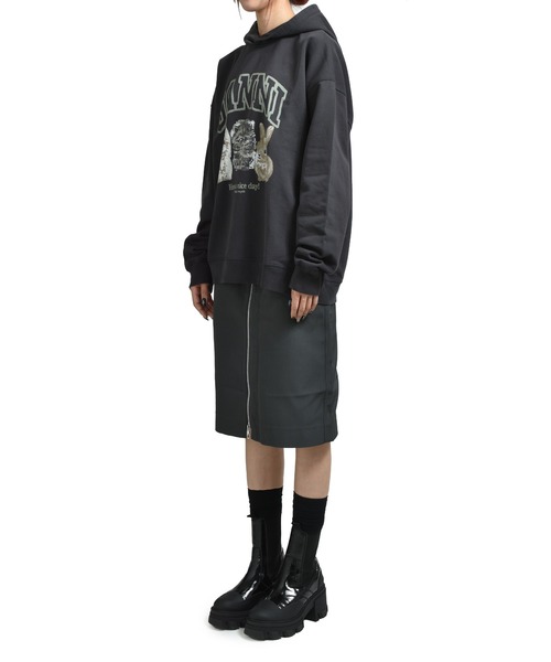 GANNI（ガニー） パーカー ISOLI OVERSIZE ANIMALS CROP HOODIE