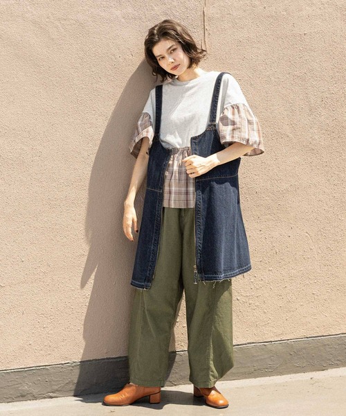 niko and…（ニコアンド） パンツ 2WAYバックサテンワイドパンツ