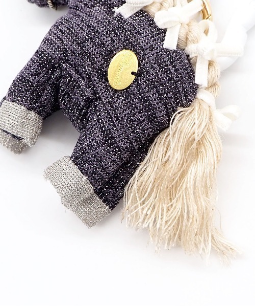 美品☆デモデ【HORSE NAVY】ラメ素材カラビナチャーム Demodee（デモデ） チャーム Demodee 25SCB-HORSE NAVY レディース