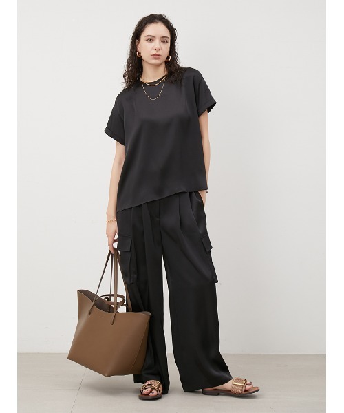 「Mila Owen」 半袖ブラウス 0 ブラック レディース_画像6