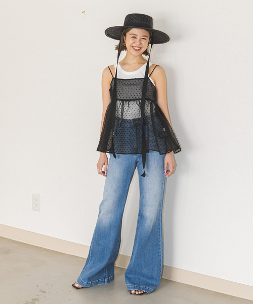 「U by SPICK&SPAN」 キャミソールブラウス FREE ブラック レディース_画像7
