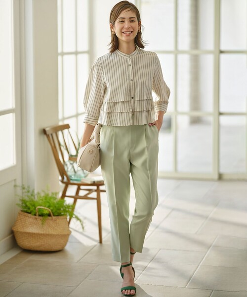 「組曲」 7分袖ブラウス 5 ブルー レディース_画像5