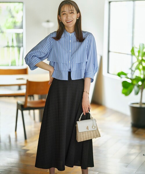 「組曲」 7分袖ブラウス 5 ブルー レディース_画像9