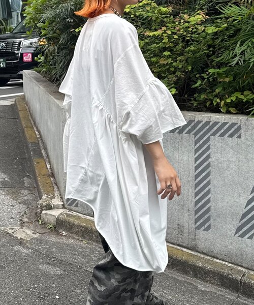 「etsinta」 半袖Tシャツ ONE SIZE ホワイト レディース_画像7