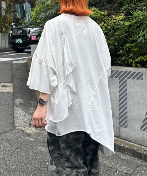 「etsinta」 半袖Tシャツ ONE SIZE ホワイト レディース_画像8