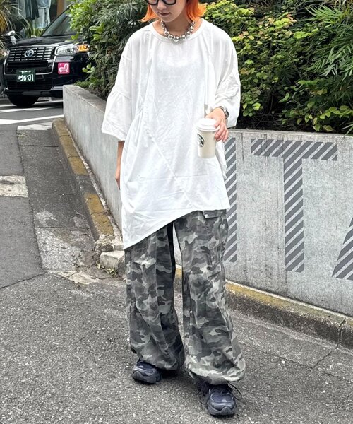「etsinta」 半袖Tシャツ ONE SIZE ホワイト レディース_画像9