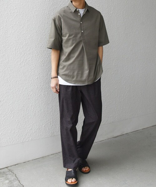 「SHIPS any」 半袖シャツ SMALL ライトオリーブ メンズ_画像8