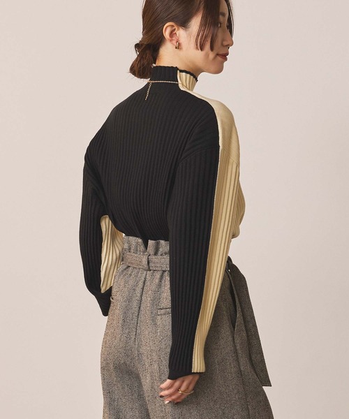 グレディブリリアン 新品未使用 バイカラーラメラインニット ニット トップス Gready Brilliant（グレディブリリアン） ニット リブボトルN袖バイ