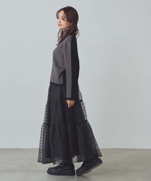 グレディブリリアン 新品未使用 バイカラーラメラインニット ニット トップス Gready Brilliantモールバイカラーハイネックニット | SEKIMIKI Online