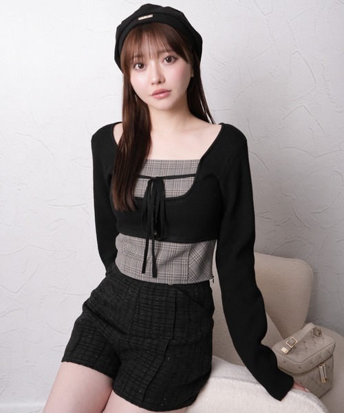 LIP SERVICE（リップサービス） コルセットチェックトップス