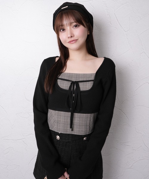 LIP SERVICE（リップサービス） コルセットチェックトップス