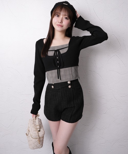 LIP SERVICE（リップサービス） コルセットチェックトップス