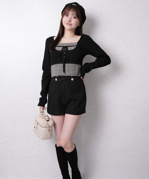 LIP SERVICE（リップサービス） コルセットチェックトップス