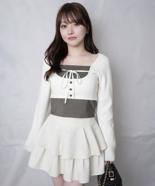 LIP SERVICE（リップサービス） コルセットチェックトップス