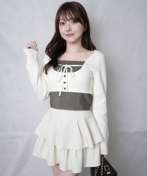 LIP SERVICE（リップサービス） コルセットチェックトップス