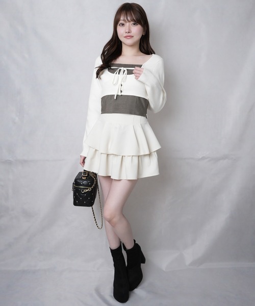 LIP SERVICE（リップサービス） コルセットチェックトップス