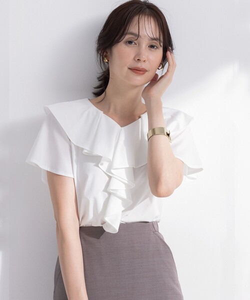 「組曲」 半袖カットソー 7 ネイビー レディース_画像2