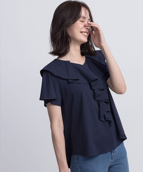 「組曲」 半袖カットソー 7 ネイビー レディース_画像8