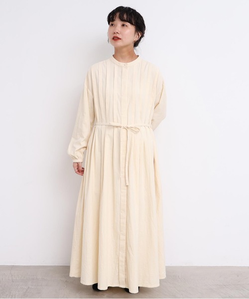 apricot life タックワンピース l'atelier du savon ワンピース 21Wシャツコール タックワンピース