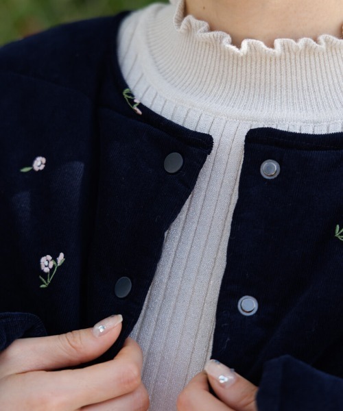 flower ノーカラーコート コート フォーリングフラワーコート