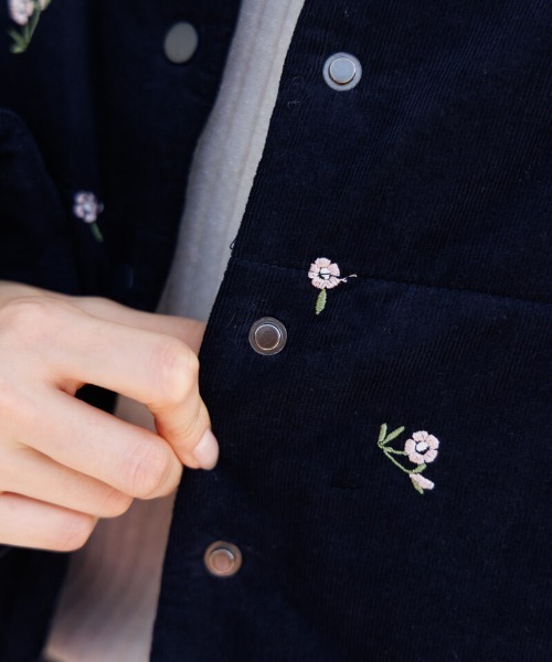 flower ノーカラーコート コート フォーリングフラワーコート