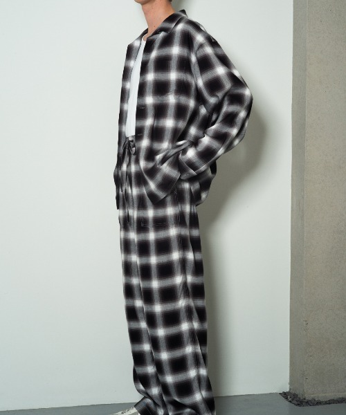 【美品】FRONT11201 オンブレチェックシャツ FRONT 11201 シャツ Open Collar Shirt/ Classic Ombre Check Rayon