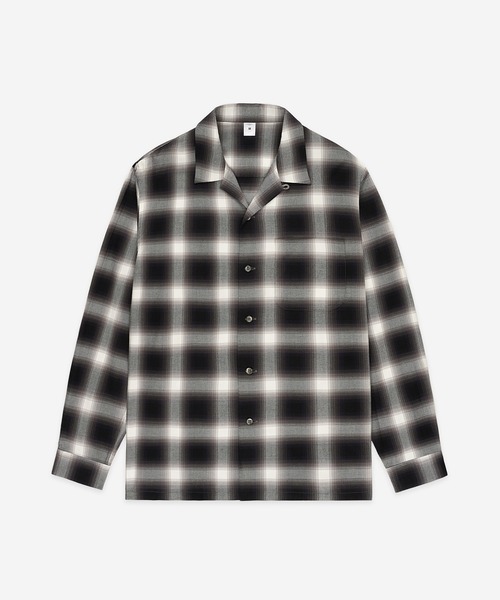 front 11201 オンブレ チェックシャツ 美品 FRONT 11201 シャツ Open Collar Shirt/ Classic Ombre Check Rayon