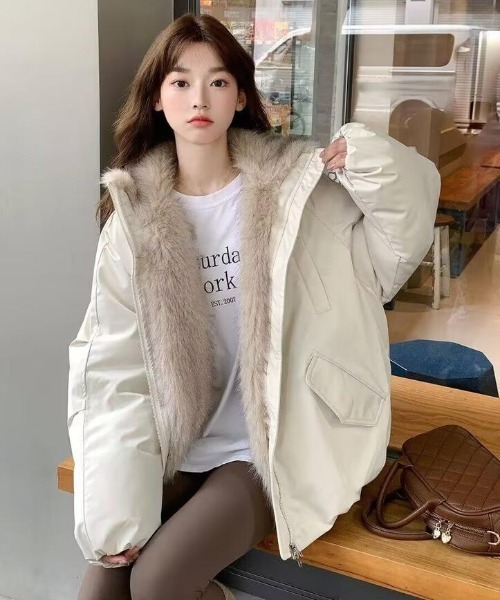ダウンコート ダウンジャケット ファーライニングダウンジャケット