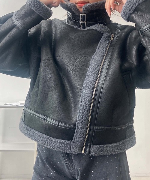 AS KNOW AS（アズノゥアズ） レザージャケット ライダース裏ボア