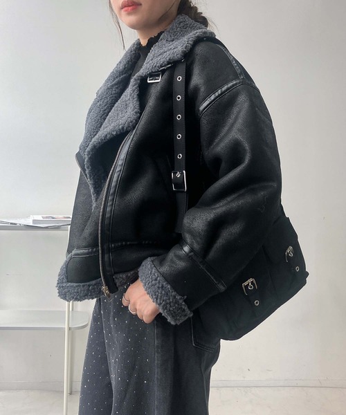 AS KNOW AS（アズノゥアズ） レザージャケット ライダース裏ボア