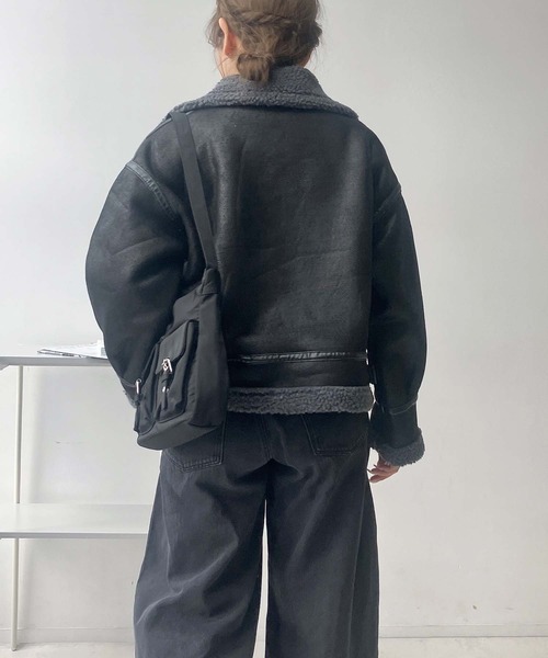 限定お値下げ！【美品】think fur ボアライダース AS KNOW AS（アズノゥアズ） レザージャケット ライダース裏ボア