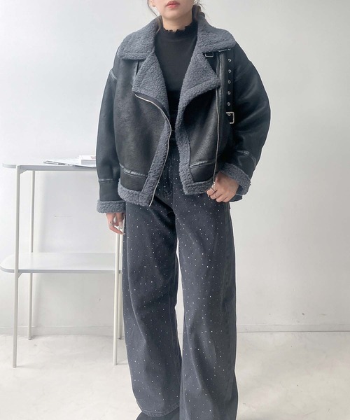 AS KNOW AS（アズノゥアズ） レザージャケット ライダース裏ボア