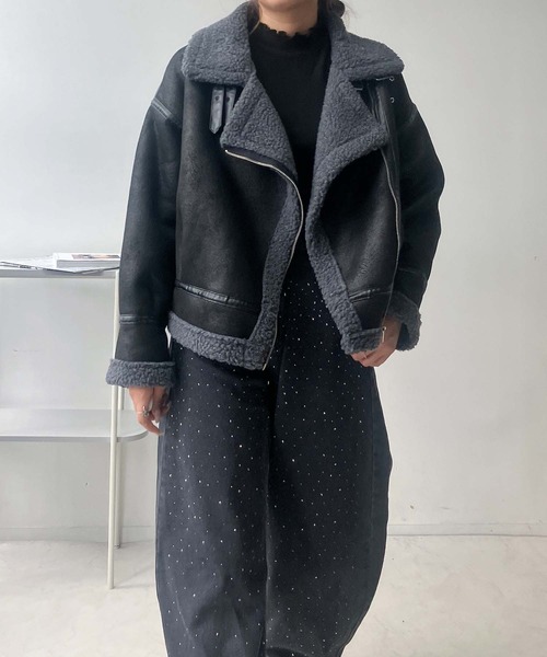 AS KNOW AS（アズノゥアズ） レザージャケット ライダース裏ボア